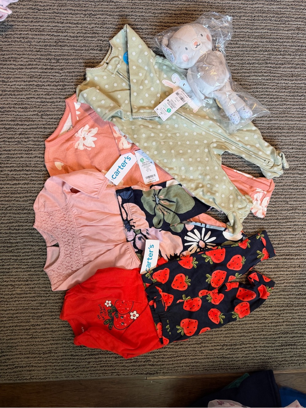 Carter's Peach Floral Girls' Sleepwear Set